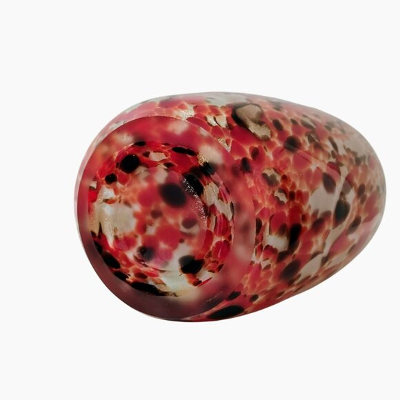 Murano Hand Blown Art Glass Owl Multicolor Vase, Colorful Bird-Shape Speckled - Picture 8 of 15